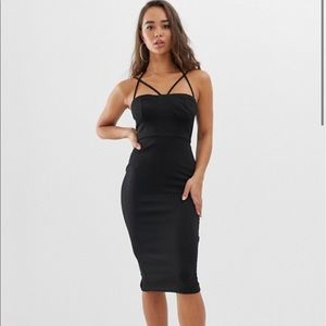 NWT ASOS Design 90s Strappy Midi Bodycon Dress, 12